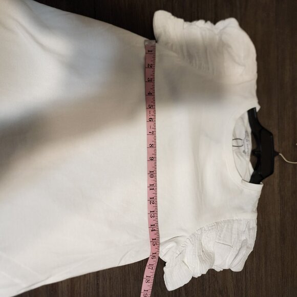 English Factory Puff Sleeve Shirt NWOT White Small - Picture 3 of 12